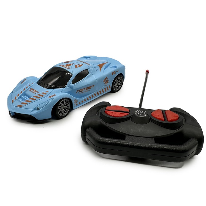 Радиоуправляема кола, Fast Drift, 19 см, мащаб 1:24, + 3 години, синя, Vision XXI