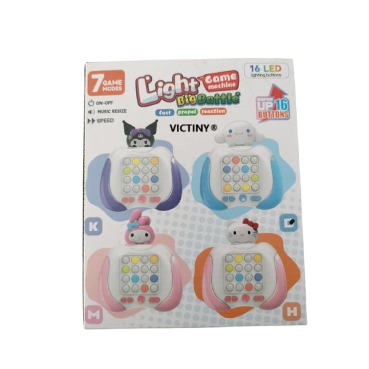 Jucarie Interactiva Tip Consola VICTINY® big battle/ roz inchis/7 games mode /16 butoane/ rgb/ game/my melody