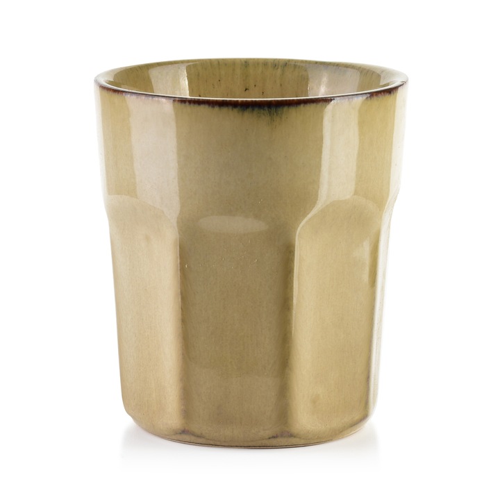 Cana ceramica Mondex 300ml, 8,5x10cm, design minimalist, culoare neutra, set 1 buc.