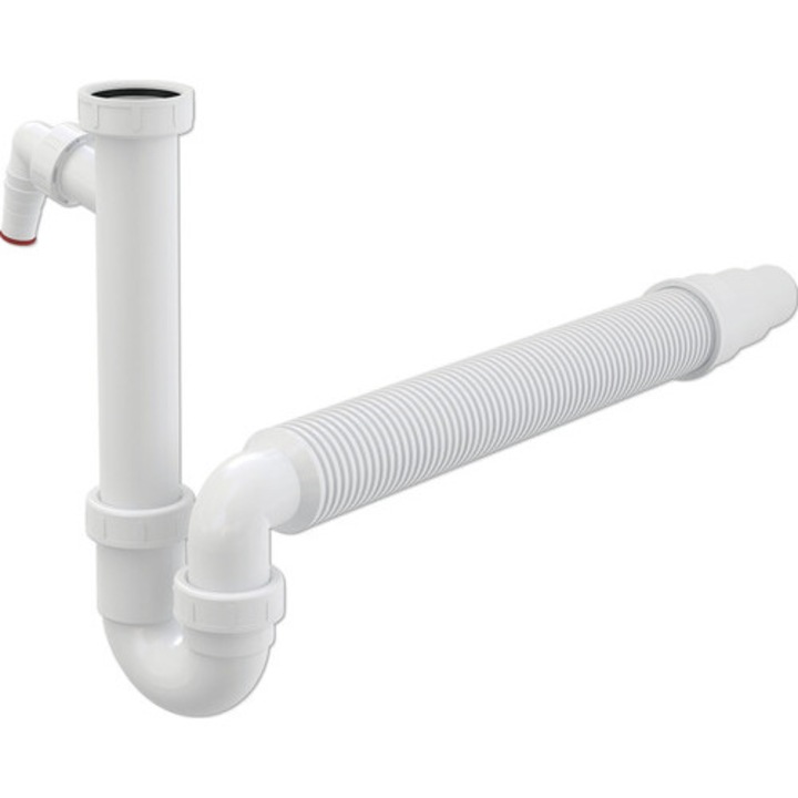 Sifon flexibil pentru chiuveta 1 1/2"x 40/50 mm cu 1 racord la masina