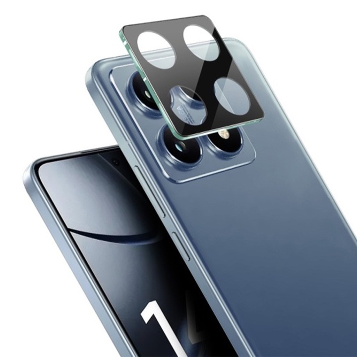 Kameralencsevédő fólia Xiaomi 14T Pro-hoz, OPTIM SOLUTION, Biztonságos üveg objektívhez, Kameravédelem, Clear HD Ultra technológia, Erősebb adszorpció, Tokbarát, Fekete