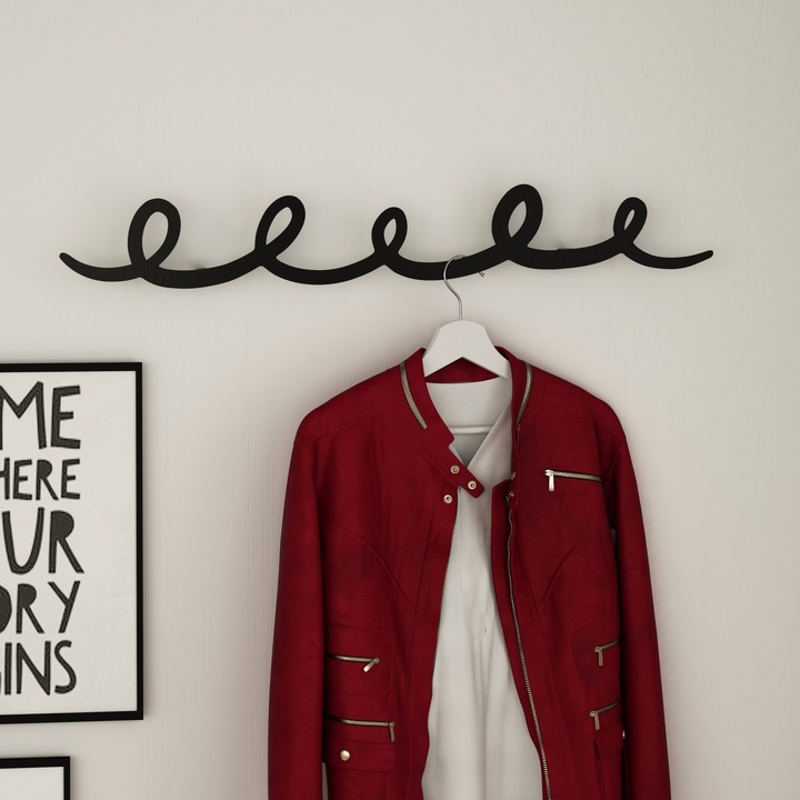 Cuier, CR-0022, Negru, 80x12x5 cm