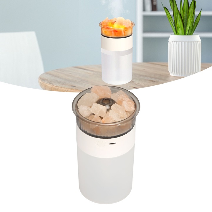 Longziming E855 párásító, 250 ml-es űrtartalommal, színes fényekkel, fehér