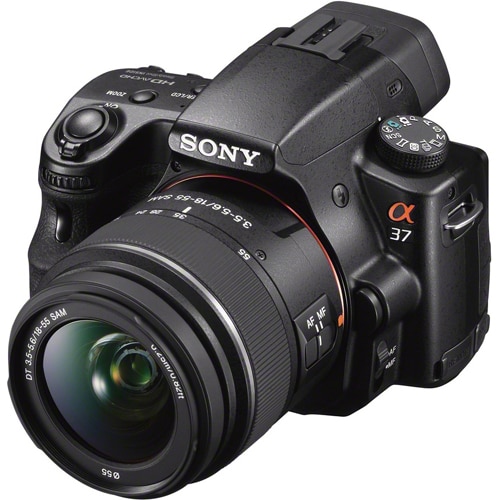 SONY α37 Aparat foto DSLR Sony A37, 16.1MP, Negru + Obiectiv 18-55mm - eMAG.ro
