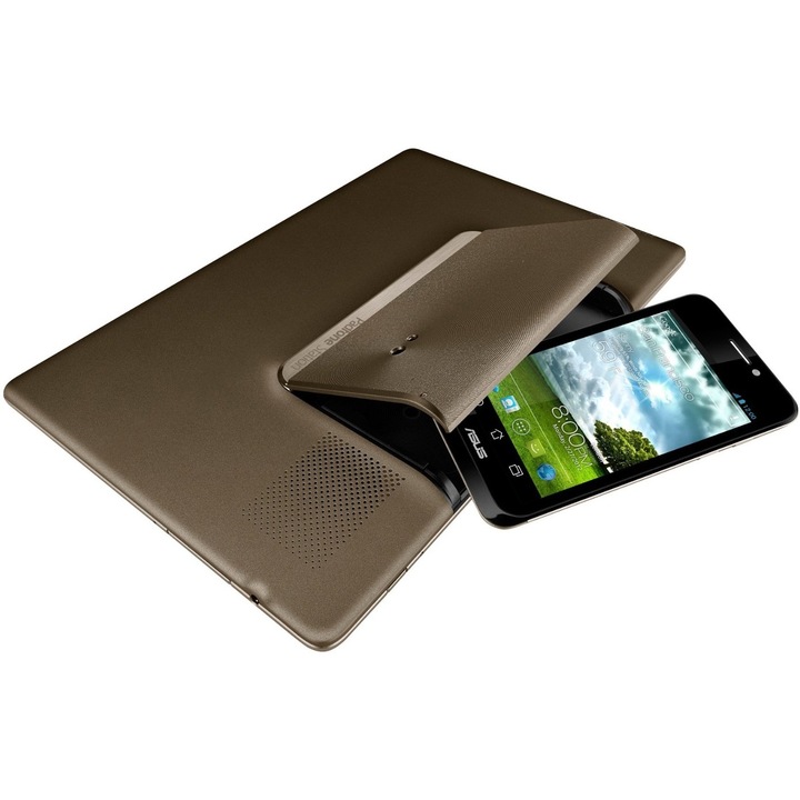 PadFone Station Asus A66-1A057WWE cu procesor Qualcomm Snapdragon S4 8260A Dual-Core™ 1.5GHz, 10.1", 1GB DDR2, 16GB, Wi-Fi, 3G, Multi-Touch, Android 4.0, Brown + Husa, Stylus