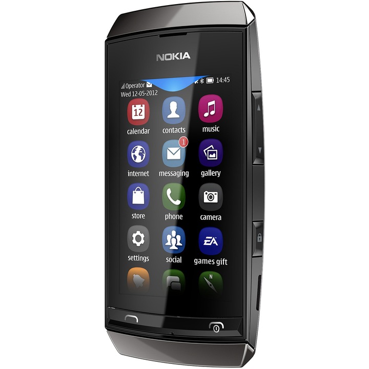 Мобилен телефон Nokia 306 Asha, Тъмносив