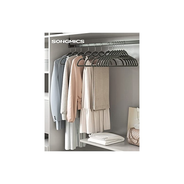 Set 20 umerase, Songmics, S-0056, Gri, 43 cm