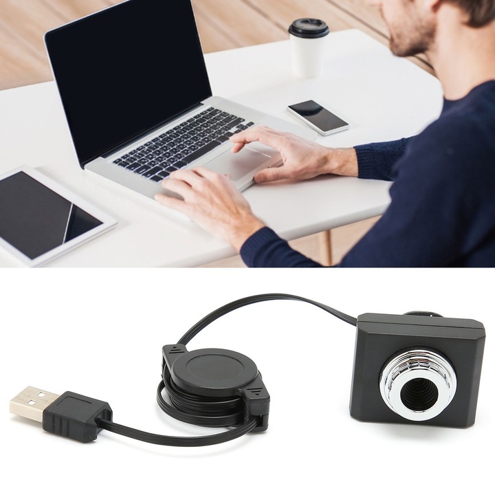 Уеб камера Longziming, 5.0 мегапиксела, черна, видео резолюция 640x480, резолюция на изображението 30.0 мегапиксела