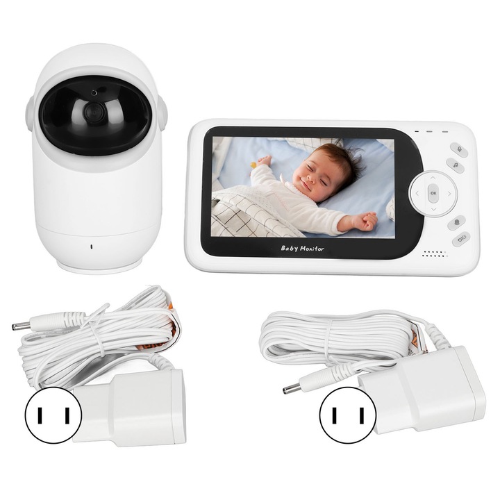 Jormftte 4.3 hüvelykes videó bébiőr, éjjellátó, kétirányú kommunikáció, 260m hatótáv, 8 altatódal