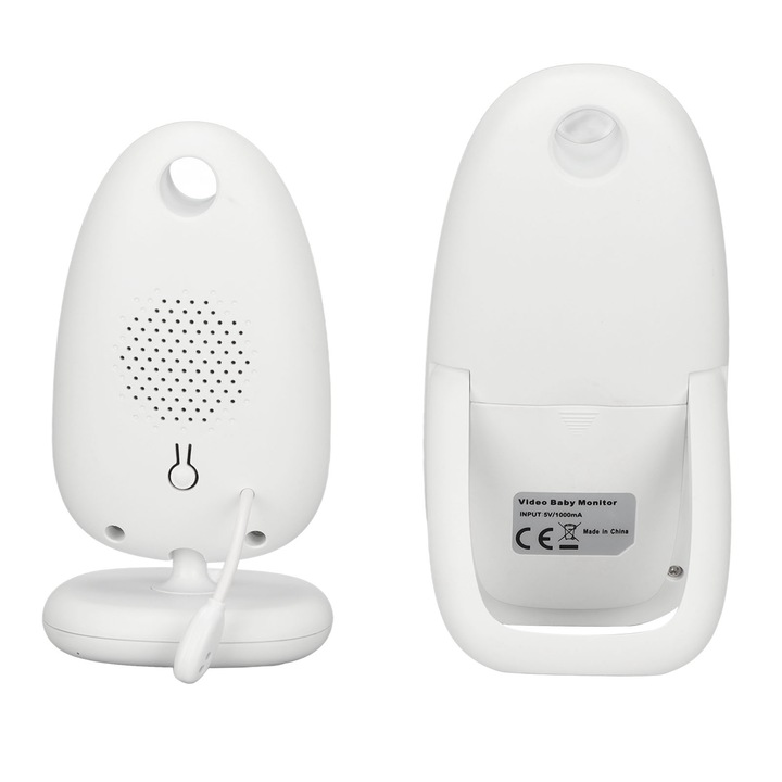 Jormftte bébi videó monitor, 2 hüvelykes, éjjellátó, kétirányú hang, 8 altatódal, 100-240V