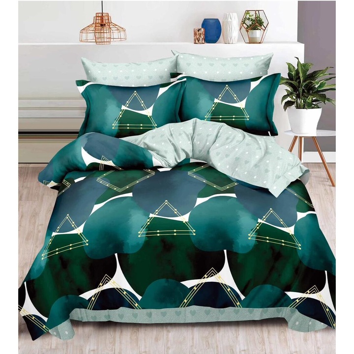 Set Lenjerie de pat 6 piese Finet Gros, bumbac, 2 fete, pucioasa, Melek99