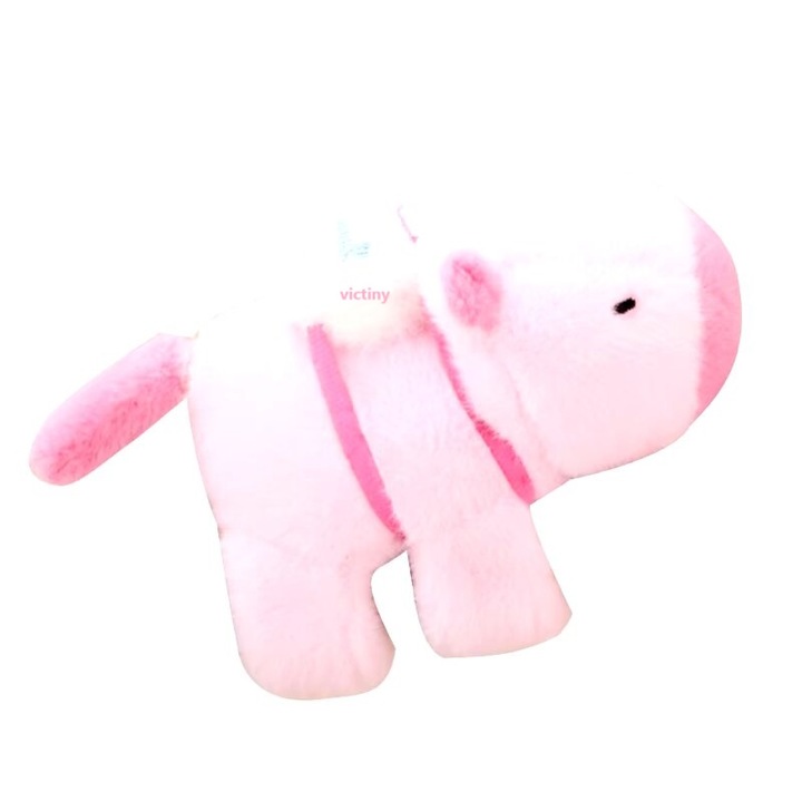 Jucarie de plus Batara Capybara pufoasa VICTINY® roz/ verde 15 CM