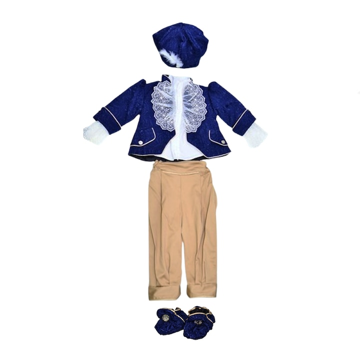 Costum pentru botez format din 5 piese pentru baieti Mini Junior CBTZ-MJ1, Multicolor 74 CM