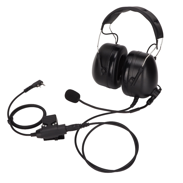 Jormftte rádió headset U94 PTT-vel, zajcsökkentés, rugalmas kábel, fekete szín