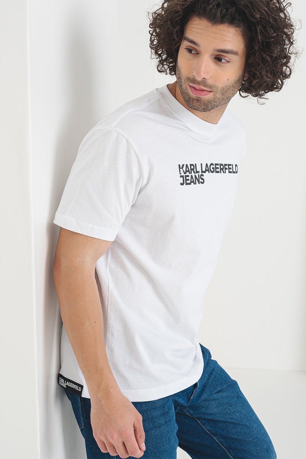 KARL LAGERFELD JEANS, Tricou regular-fit din bumbac organic, Alb, S