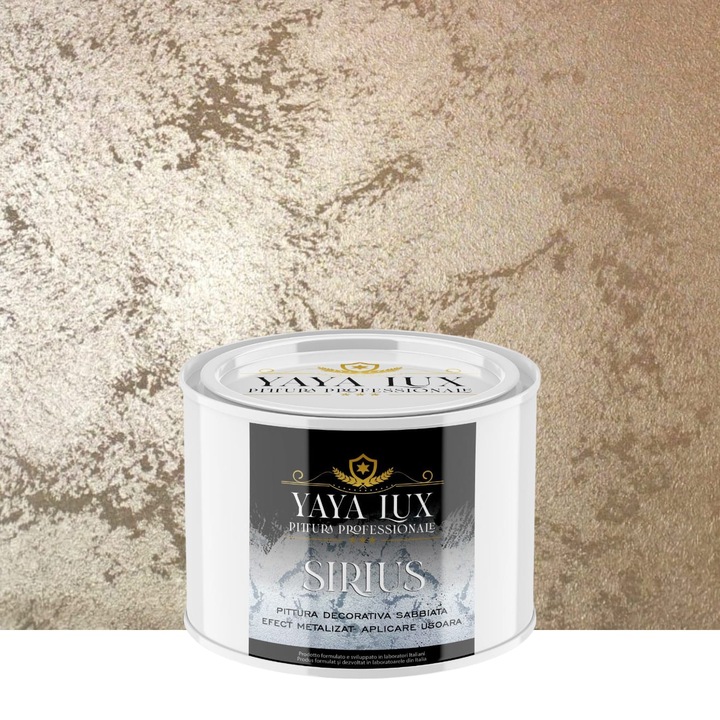 Vopsea Decorativa de Lux Sirius, Maro Deschis, Finisaj Mat cu Perle de Sticla, 0, 5 Litri, YaYa Color