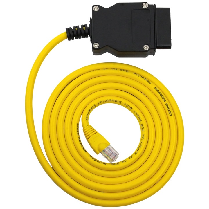BMW ENET Plus szoftver diagnosztikai interfész, Axroad Mall, Fxx, Gxx, I és Mini Fxx sorozathoz 2008-2022, sárga