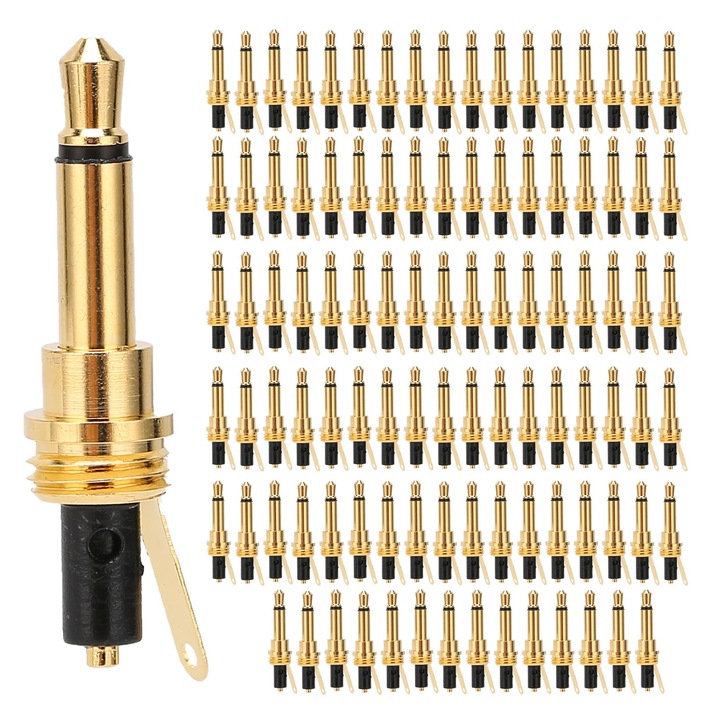 100 darabos 3.5mm-es mono jack készlet, Jormftte, fém, 2 pólusú, stabil csatlakozás