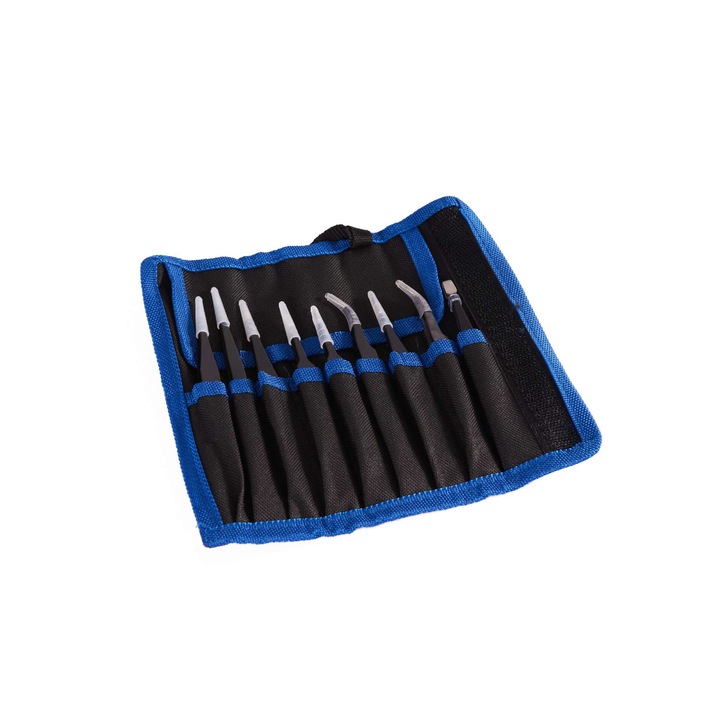 Preciziós fémcsipesz készlet, Geko, 9 db