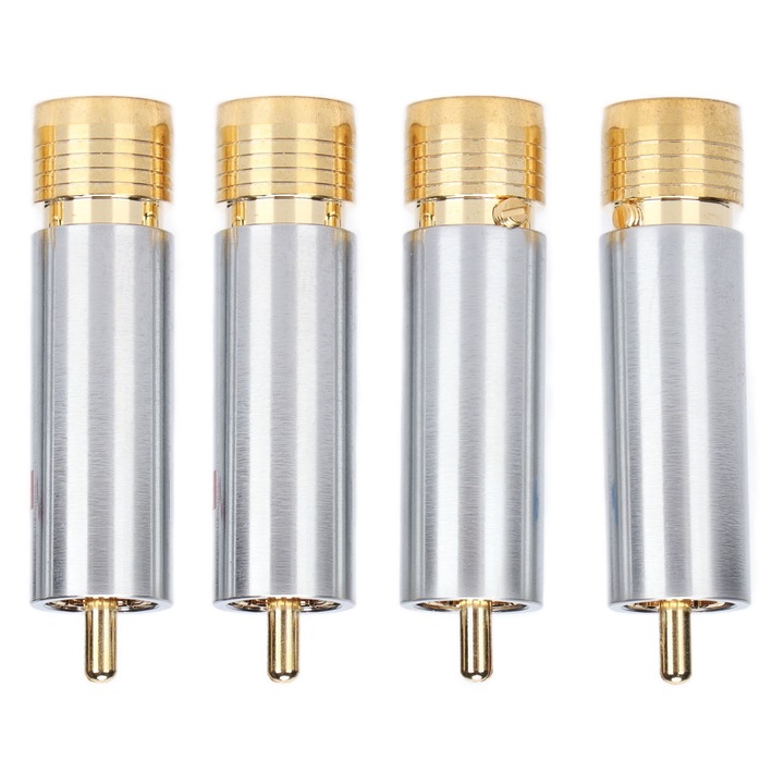 Jormftte 4 db-os aranyozott, önzáró RCA audiocsatlakozó, 12 mm