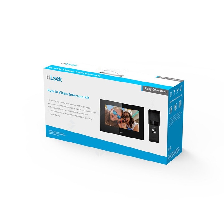 Hikvision HiLook WiFi IP hibrid videó kaputelefon készlet, 2 MP, érintőképernyő, 2,4 GHz, 7 hüvelykes képernyő, 1 család, látható, PoE