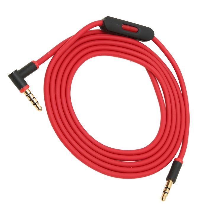 Jormftte csere audiokábel, 1,4 m, beépített mikrofonnal, vezeték nélküli fejhallgatóhoz, fekete/piros