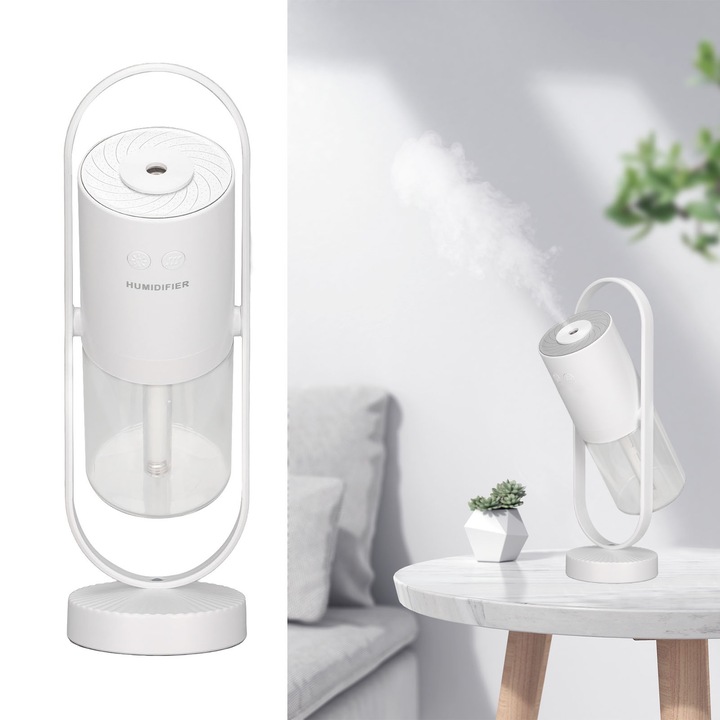 Jormftte párásító, 200 ml-es űrtartalom, 40 ml/óra permetmennyiség, 360°-os forgatás, színes fény