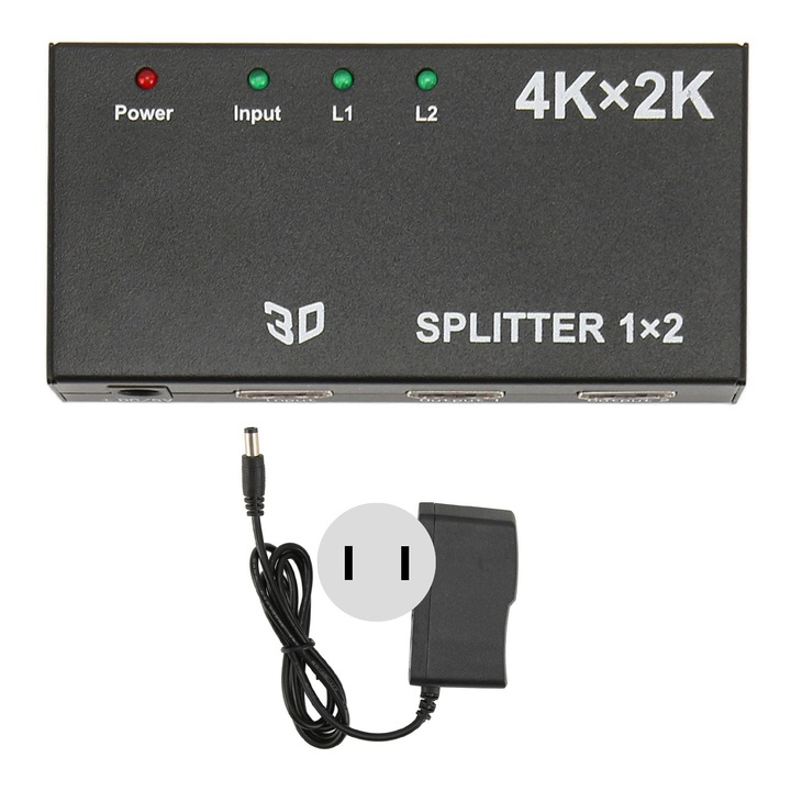 Splitter HD Multimedia, Jormftte 1 in 2 Out 4K, 3D, 100-240V, cu ...