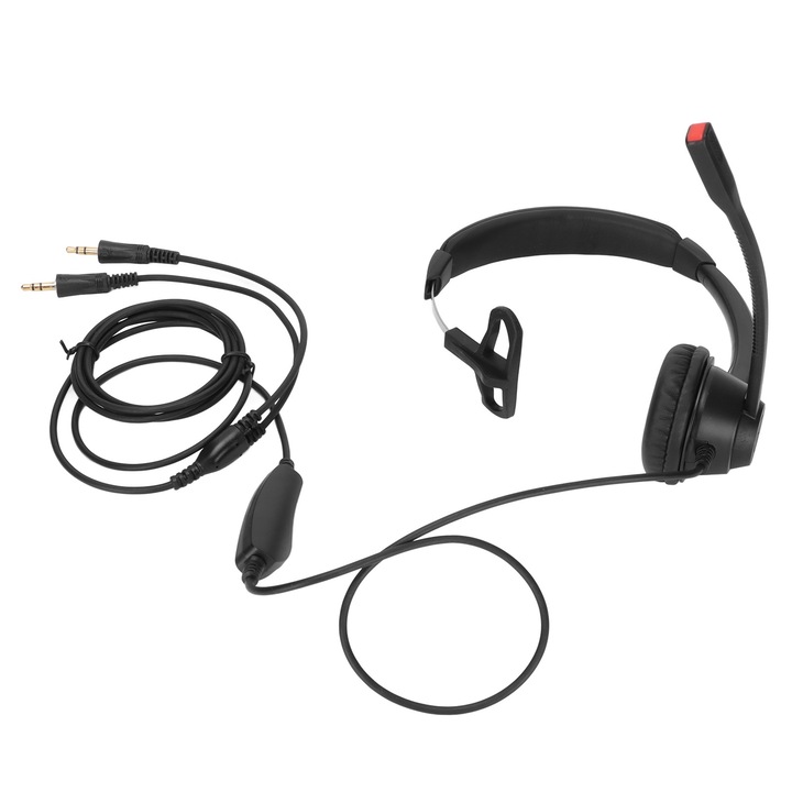 Jormftte H390 PC headset, monó, hangerőszabályzóval, mikrofon némítással, fekete