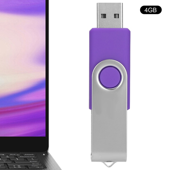 Jormftte USB pendrive 4GB, fém, lila, forgatható