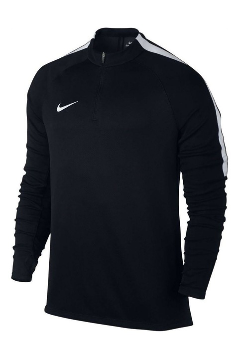 Nike, Футболна блуза с къс цип, Бял/Черен