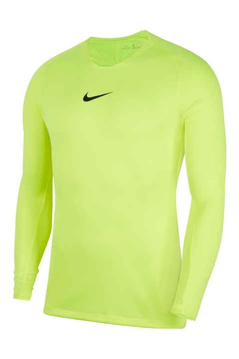 Nike, Bluza slim fit cu tehnologie Dri Fit si logo, Verde lime