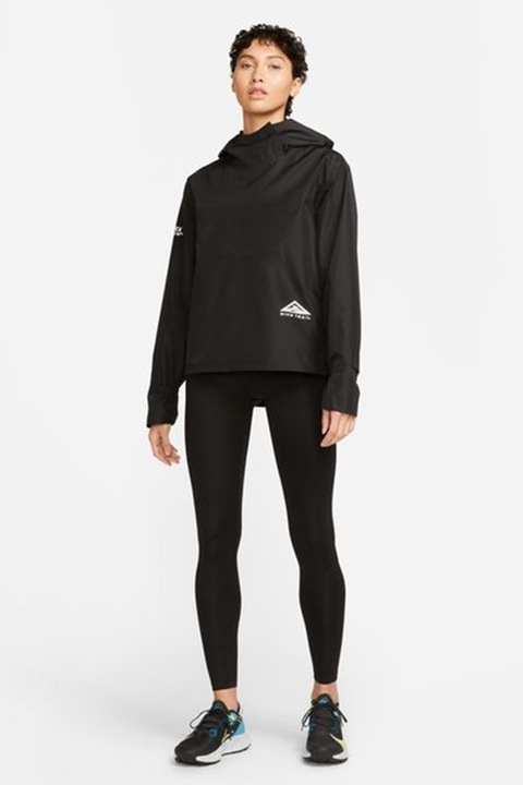 Nike, Непромокаемо яке Gore-Tex за бягане с качулка, Черен, XS
