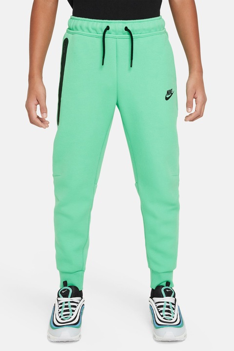 Nike, Pantaloni de trening cu talie ajustabila Sportswear Tech, Verde deschis