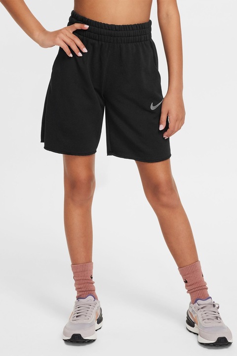 Nike, Magas derekú rövidnadrág, Koptatott fekete