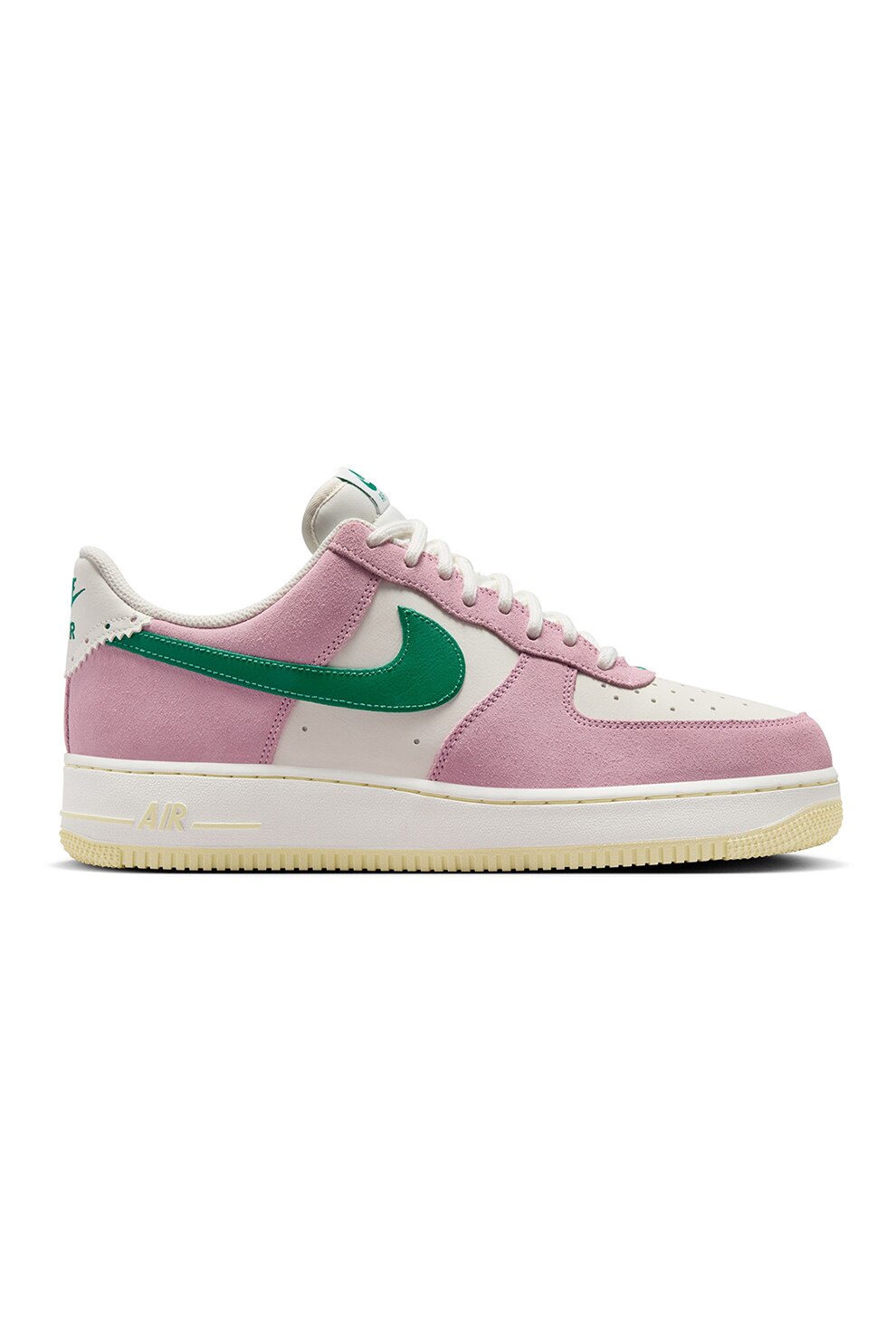 Nike Pantofi sport low cut de piele intoarsa Air Force 1 07 LV8 Verde Roz pal Crem 9.5 eMAG.ro