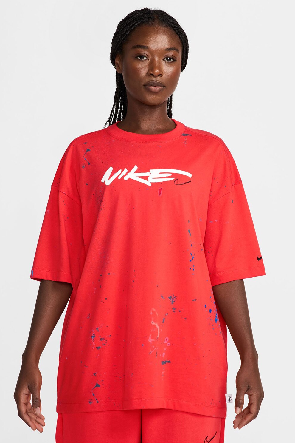 Nike, Tricou supradimensionat de bumbac FUTURA, Rosu vermillion