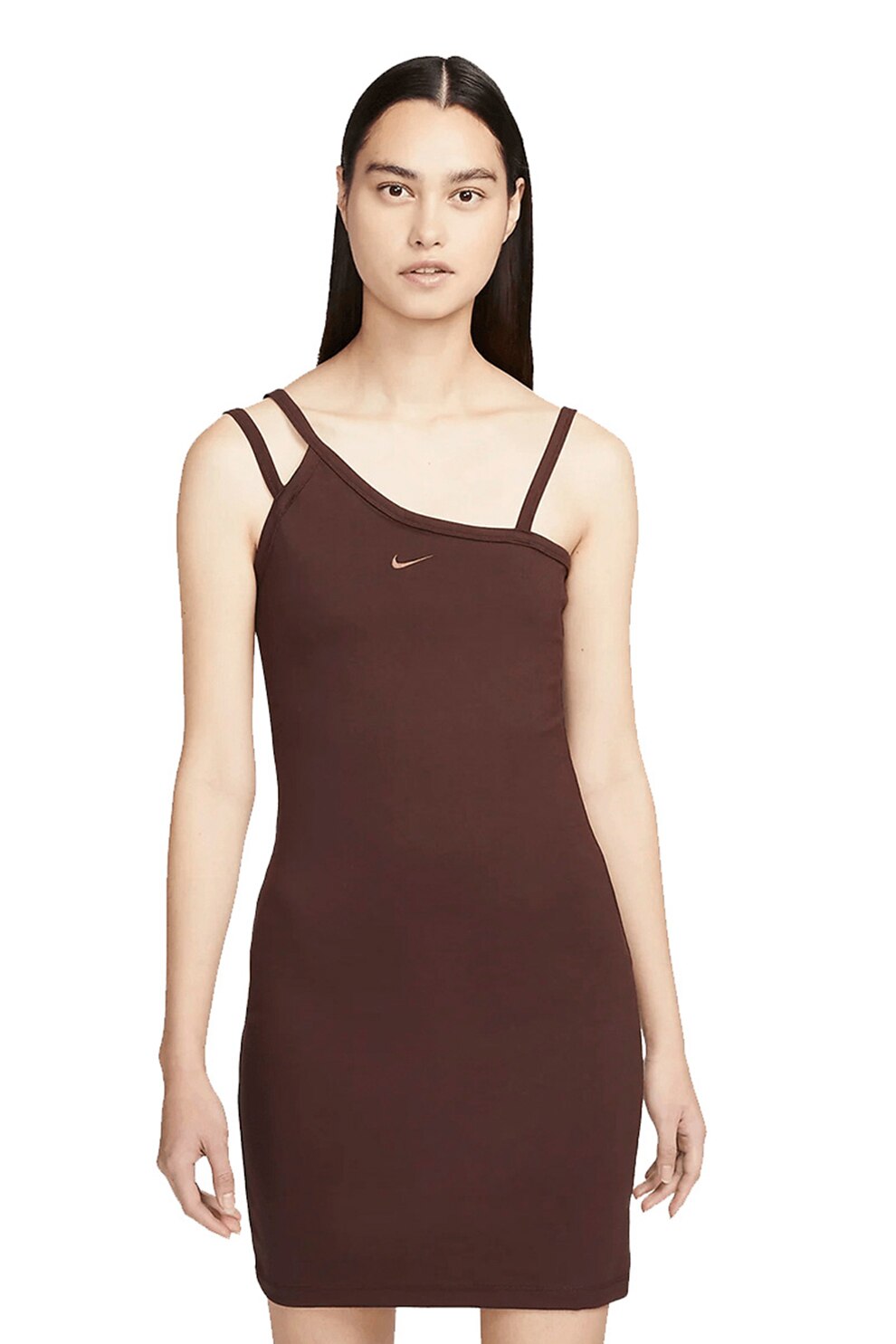 Nike,Dresses, Rochie cu detaliu logo, Maro inchis, XS
