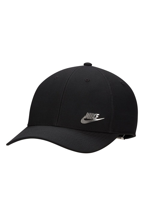 Nike, Унисекс шапка с лого, Черен/Сребрист