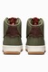 Nike, Pantofi sport inalti din piele cu insertii din material textil Air Force Sculpt Wild, Maro, Kaki, 5