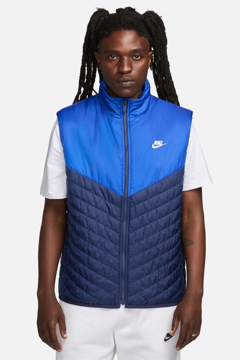 Nike, Vesta cu aspect matlasat si buzunare laterale, Albastru, XL