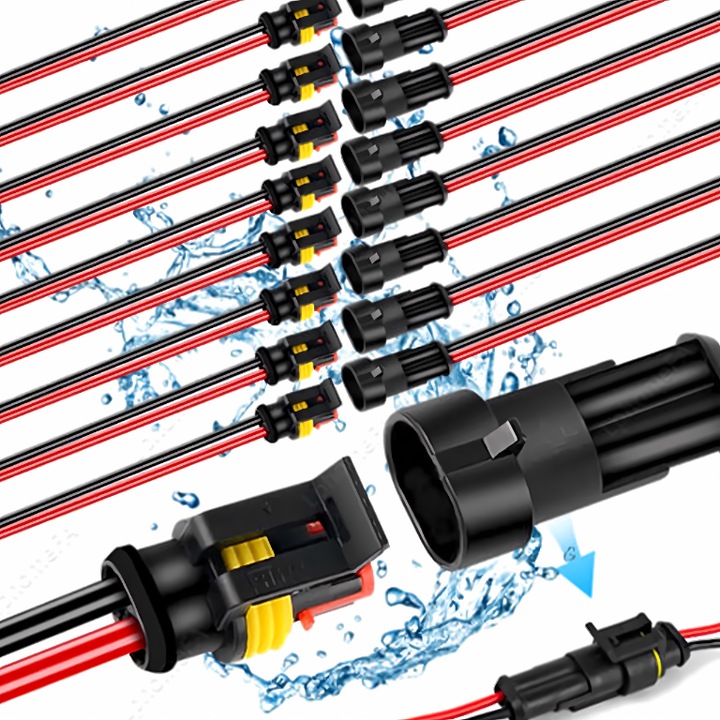 Set conectori electrici ermetici, Novaza Tech, SW-D, protectie IP67, gama larga de aplicatii, montare usoara, 20 bucati, Gri/Portocaliu