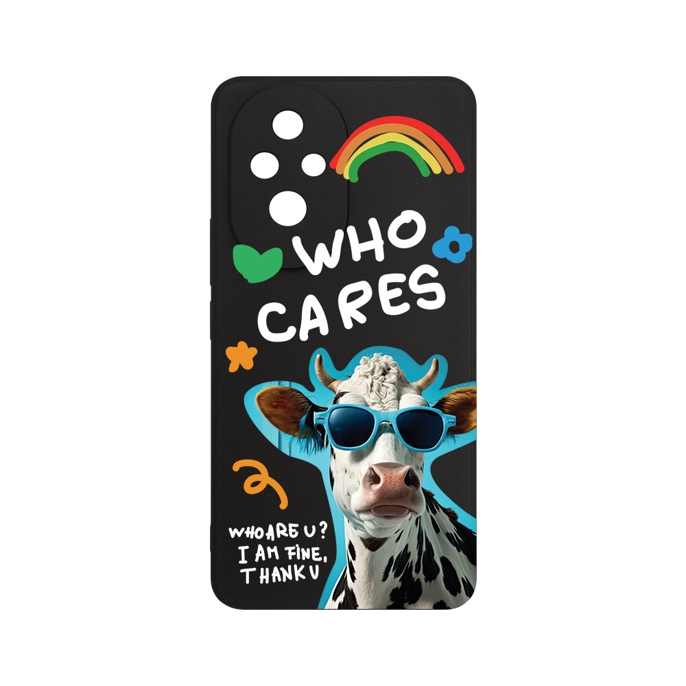 Husa pentru Honor 200 Pro, BestCase® Slim SIlicon 0.8MM, Cool Cow - Who Cares?, Protectie Camera, Antisoc, Rezistenta la uzura, c-B 975