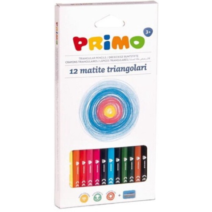 Creioane colorate Morocolor Primo Tris, 12 culori/cutie