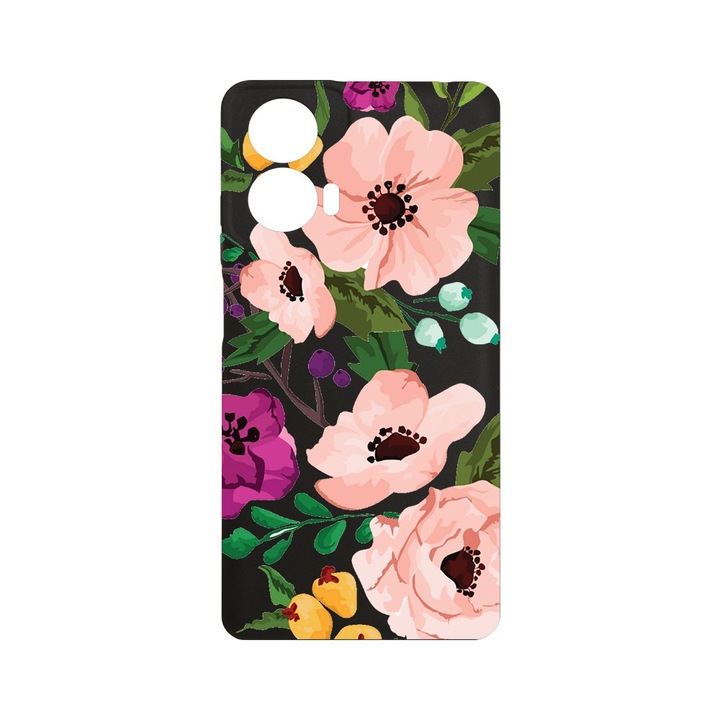 Husa pentru Motorola Moto G24 / Moto G24 Power, BestCase® Slim SIlicon 0.8MM, Pastel Flowers, Protectie Camera, Antisoc, Rezistenta la uzura, c-B 629