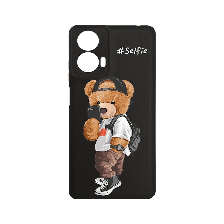 Husa pentru Motorola Moto G24 / Moto G24 Power, BestCase® Slim SIlicon 0.8MM, Selfie Teddy Bear, Protectie Camera, Antisoc, Rezistenta la uzura, c-B 925
