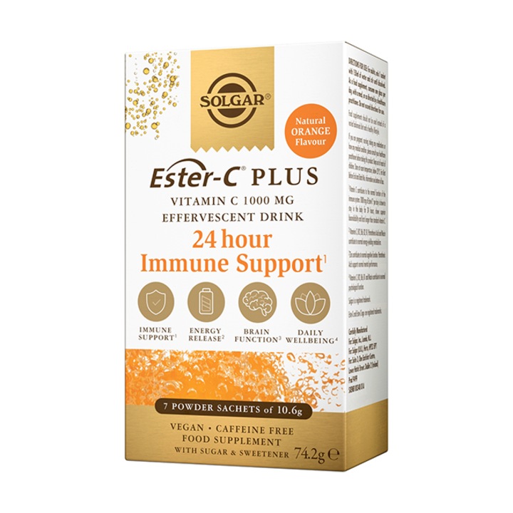 Ester-C Plus Vitamina C 7 pliculete cu pulbere de 10, 6 g Sprijin pentru Sanatatea Sistemului Imun Solgar