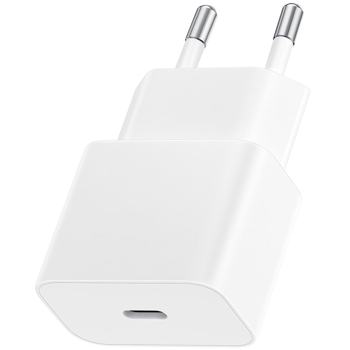 Incarcator retea, pentru Samsung, Fast Charge 25W, Cablu USB Tip C la Tip C, Alb