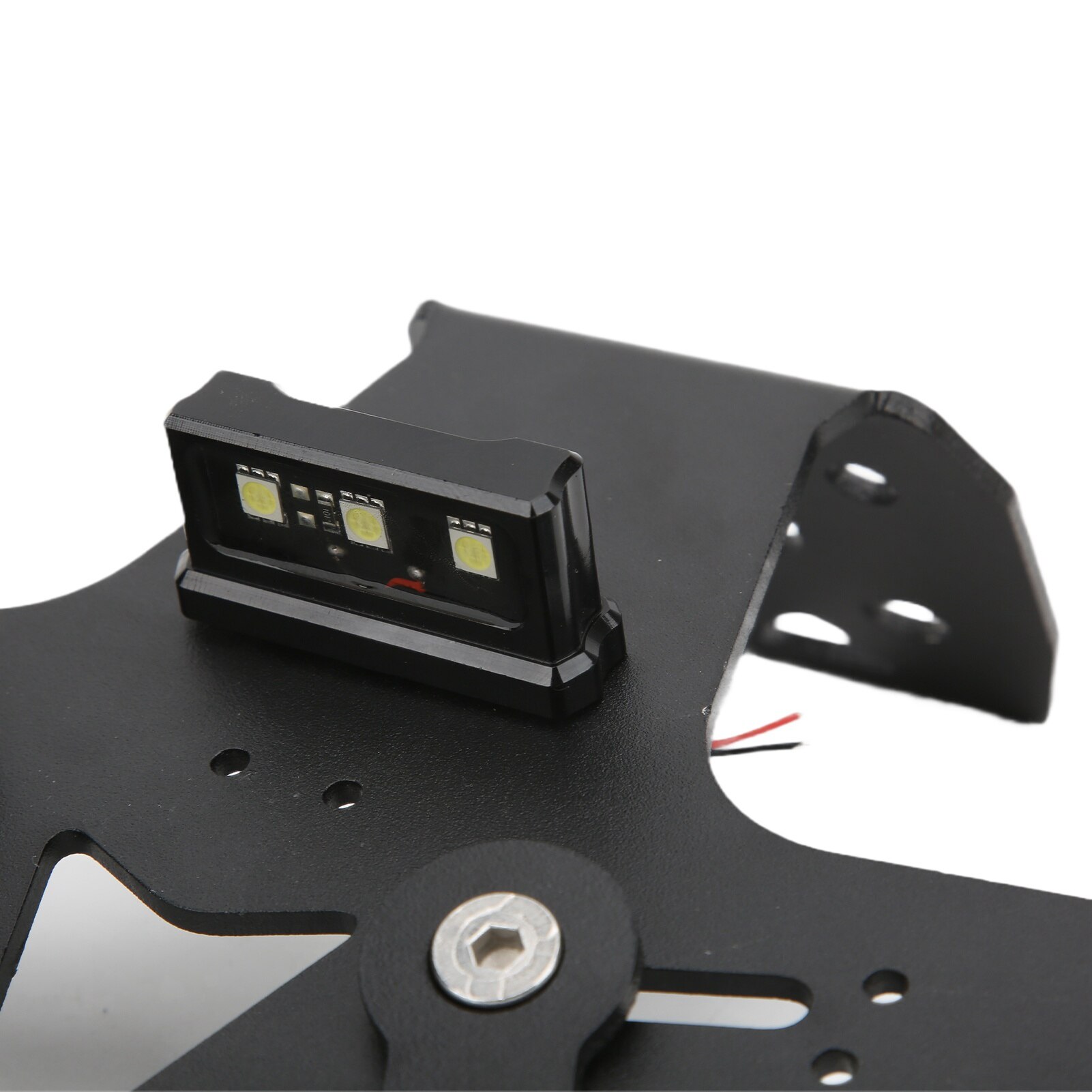 Suport numar motocicleta, Mmgoqqt, carbon, negru, cu LED