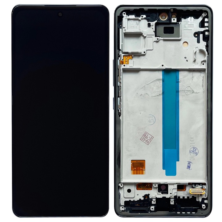 Kompatibilis Samsung Galaxy A53 A536 5G OLED kijelző fekete kerettel